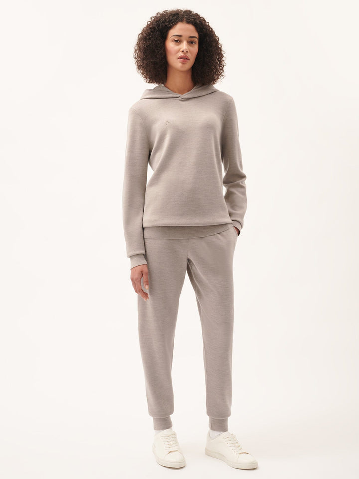 Womens DNA Regenerative Merino Wool Track Pants—stone marl
