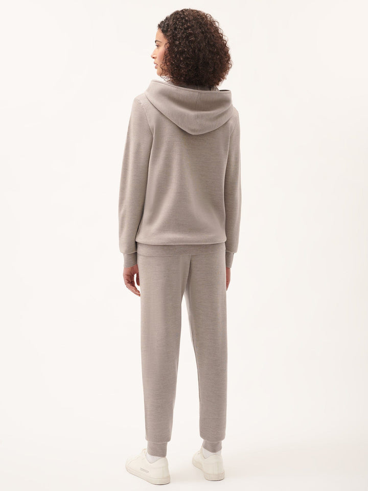 Womens DNA Regenerative Merino Wool Track Pants—stone marl