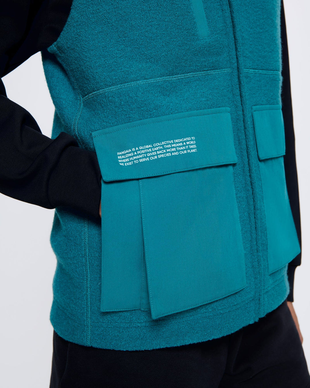 Womens DNA Utility Wool Gilet—scarab teal