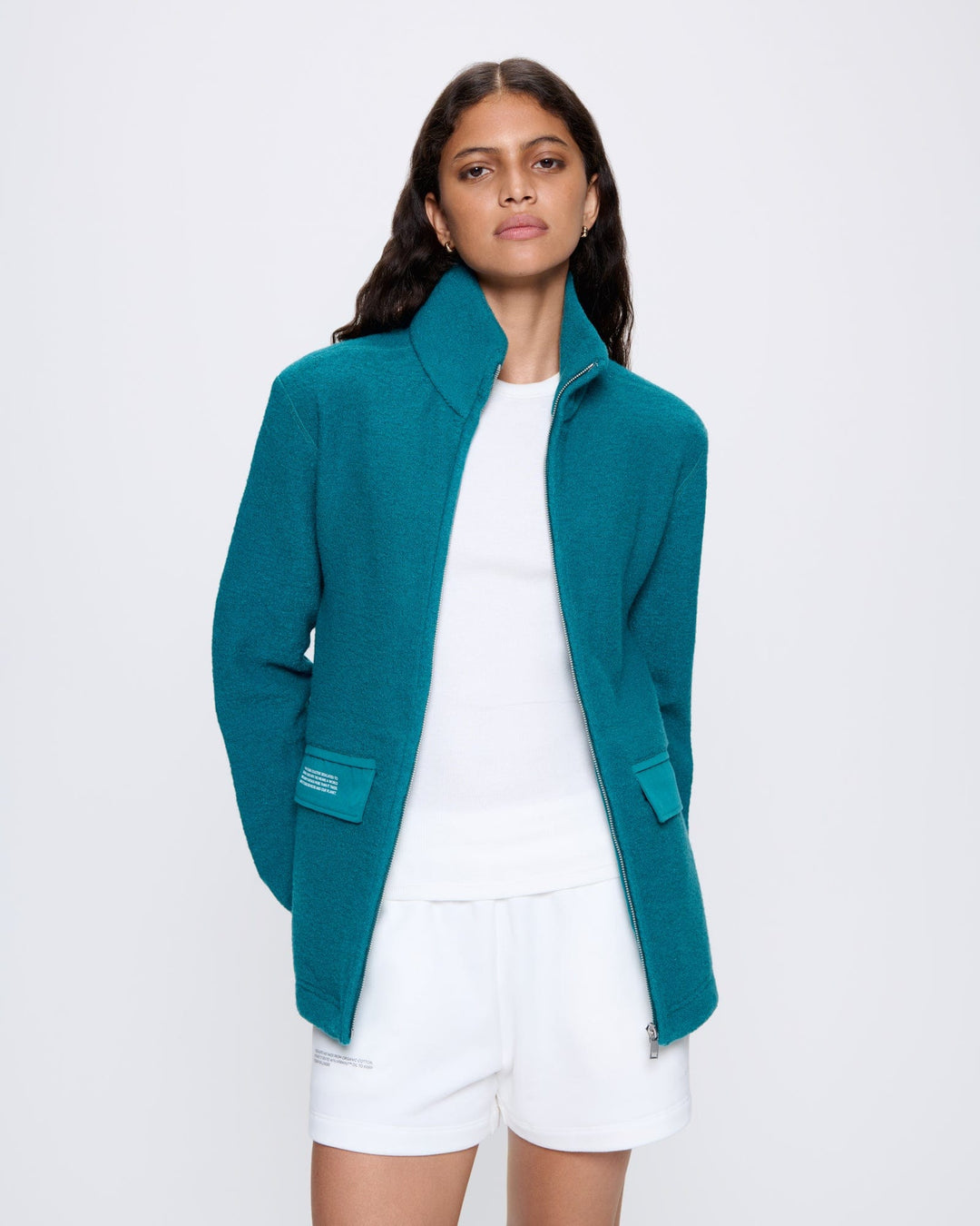 Womens DNA Utility Wool Jacket—scarab teal