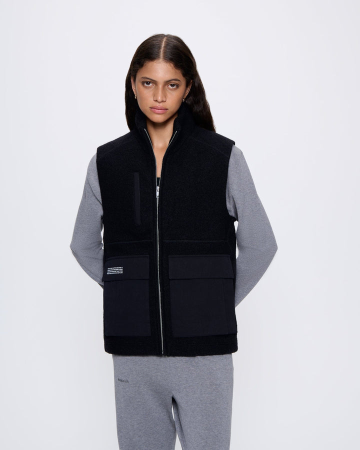 Womens DNA Utility Wool Gilet—black