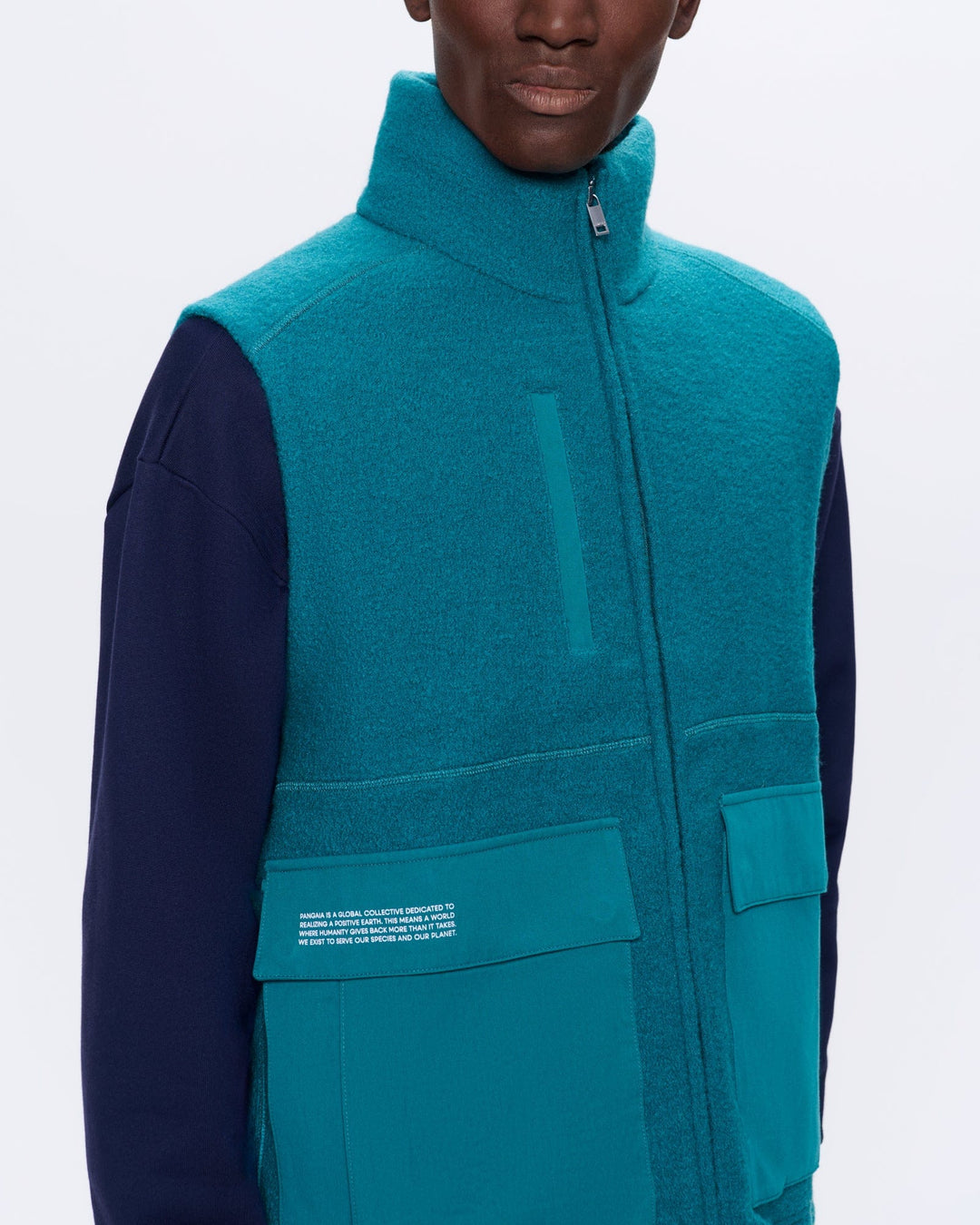 Mens DNA Utility Wool Gilet—scarab teal