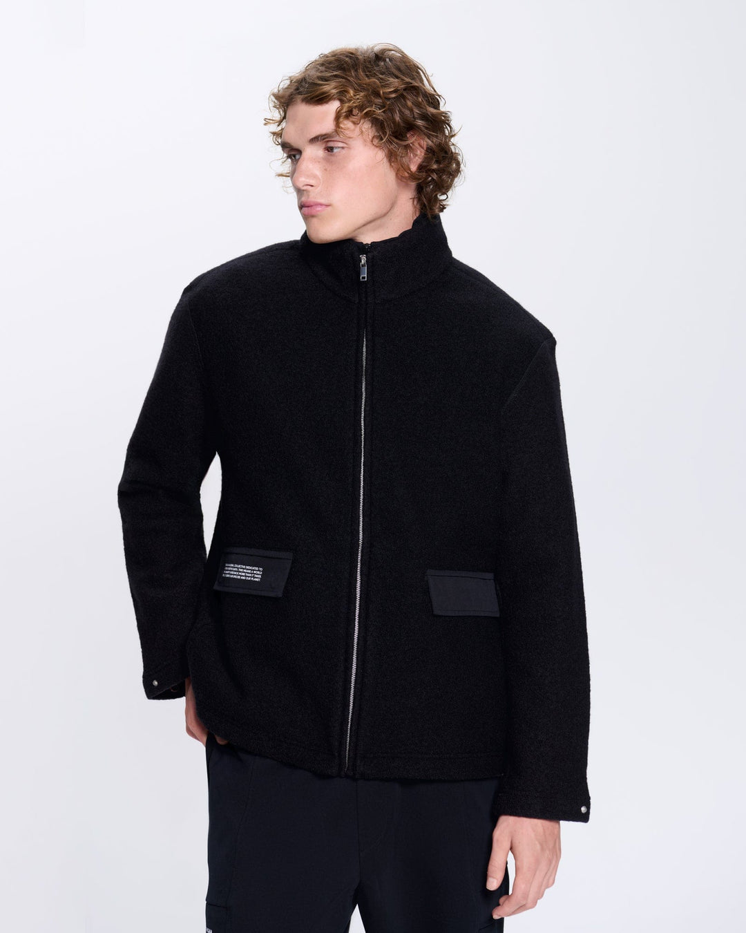 Mens DNA Utility Wool Jacket—black