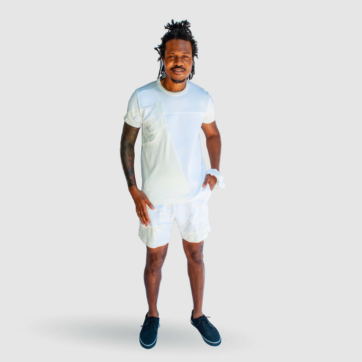 white 'all-over reroll' short sleeve tee shirt