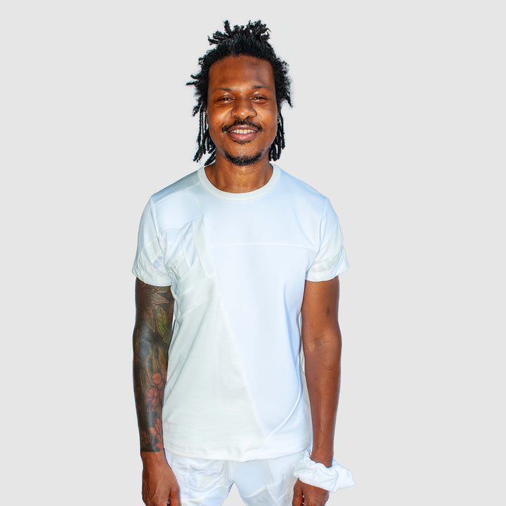white 'all-over reroll' short sleeve tee shirt