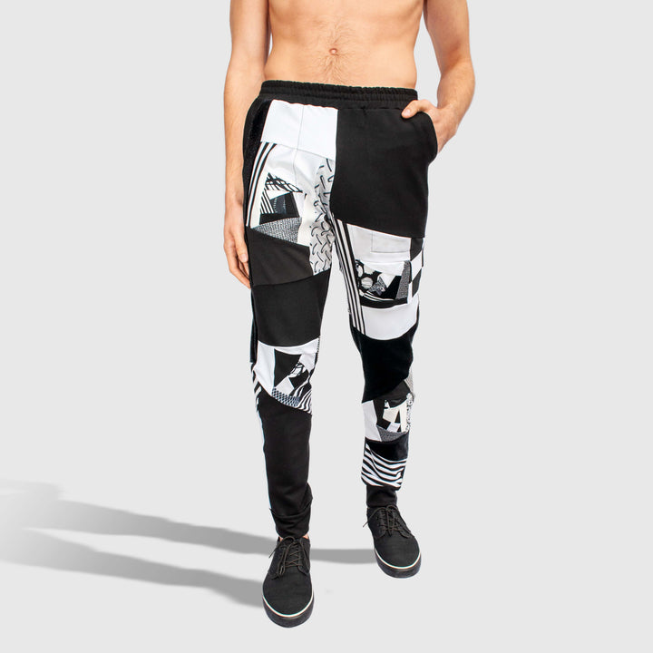 black + white 'all-over reroll' jogger