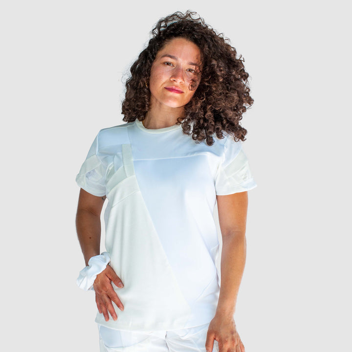 white 'all-over reroll' short sleeve tee shirt