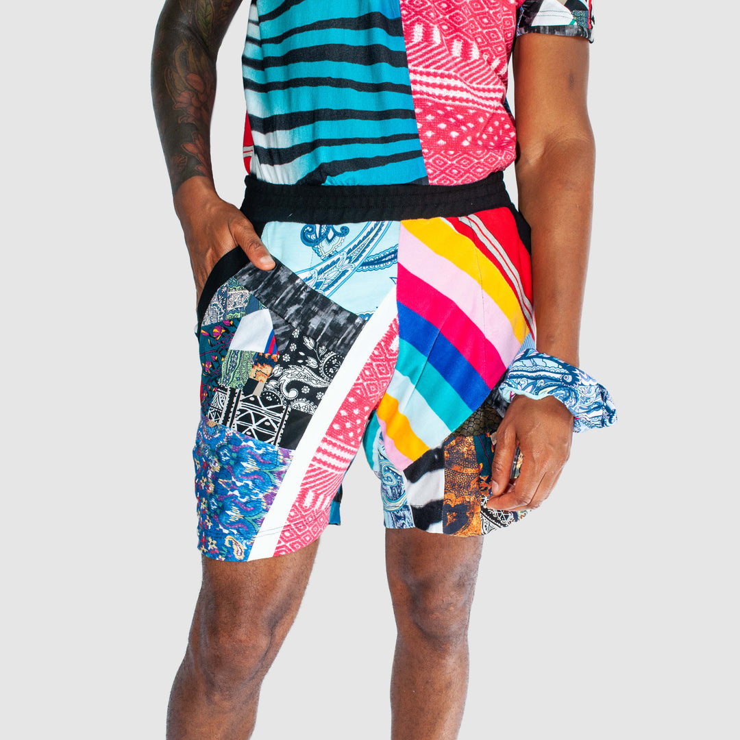 mixed print 'all-over reroll' short