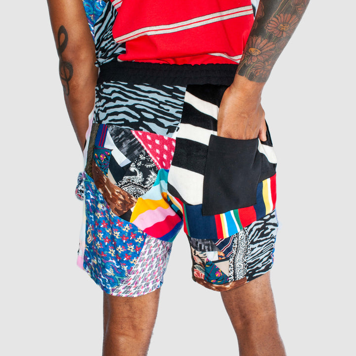 mixed print 'all-over reroll' short