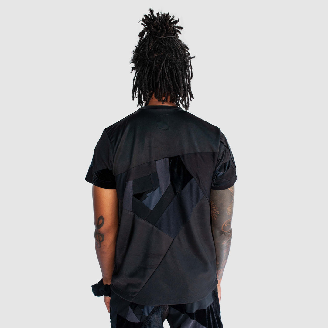 black 'all-over reroll' short sleeve tee shirt