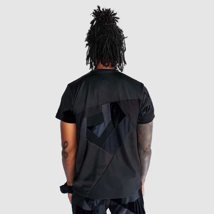 black 'all-over reroll' short sleeve tee shirt