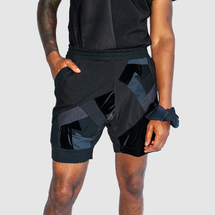 black 'all-over reroll' short