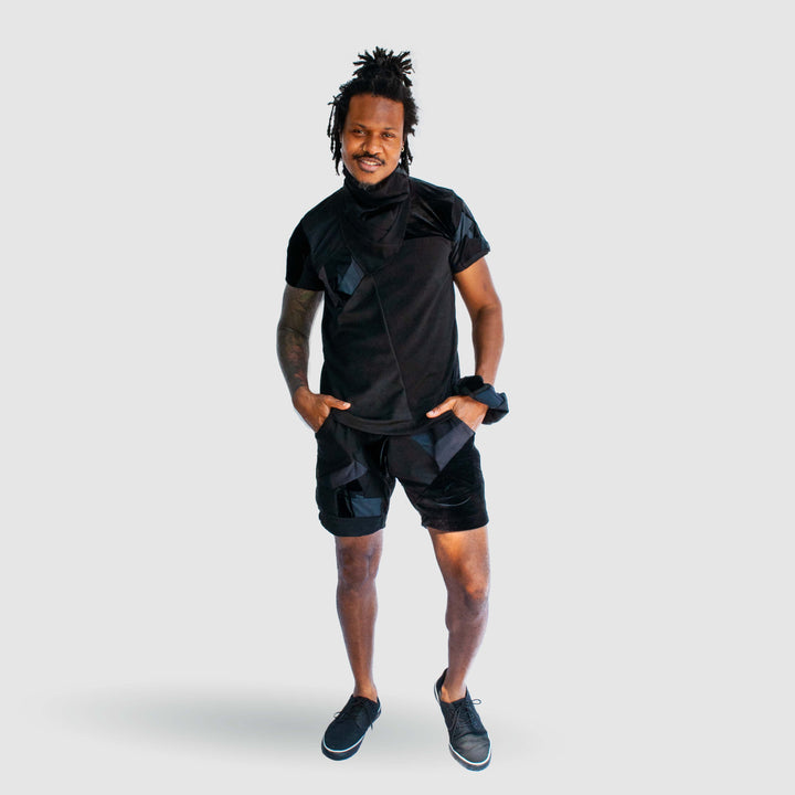 black 'all-over reroll' MEGA bundle (sweatshirt + jogger + shorts + tee shirt)