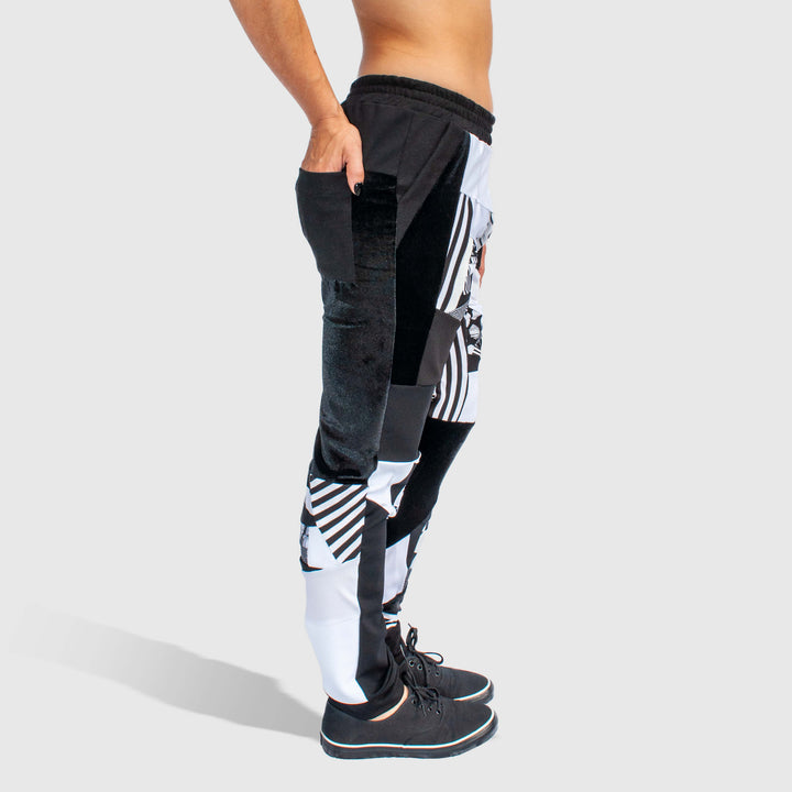 black + white 'all-over reroll' jogger