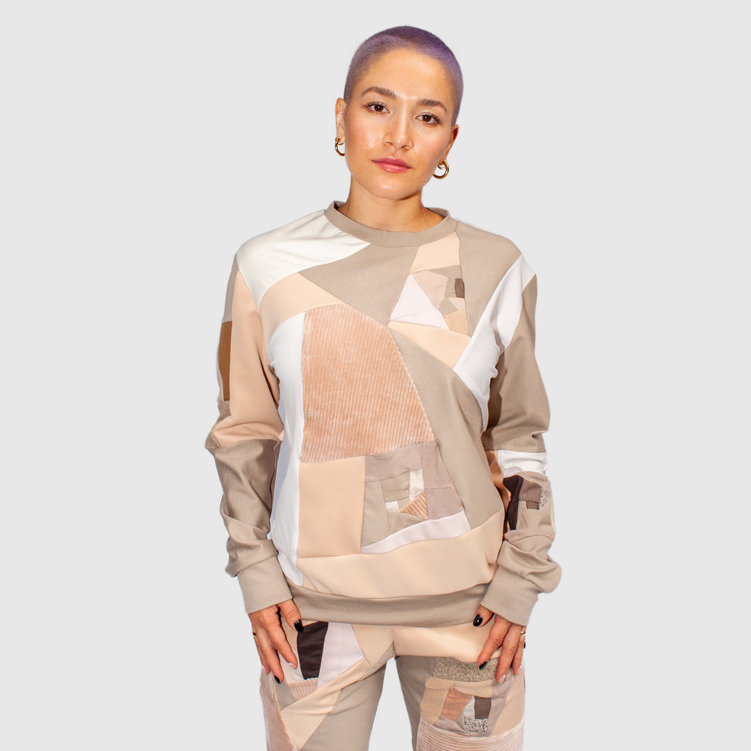 Khaki 'all-over reroll' sweatshirt