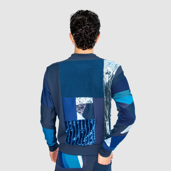 blue 'all-over reroll' sweatshirt