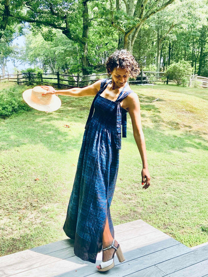 Desita Indigo Adire dress