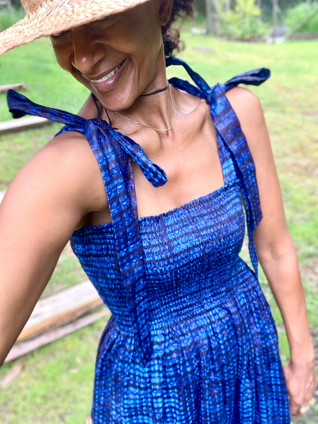 Desita Indigo Adire dress