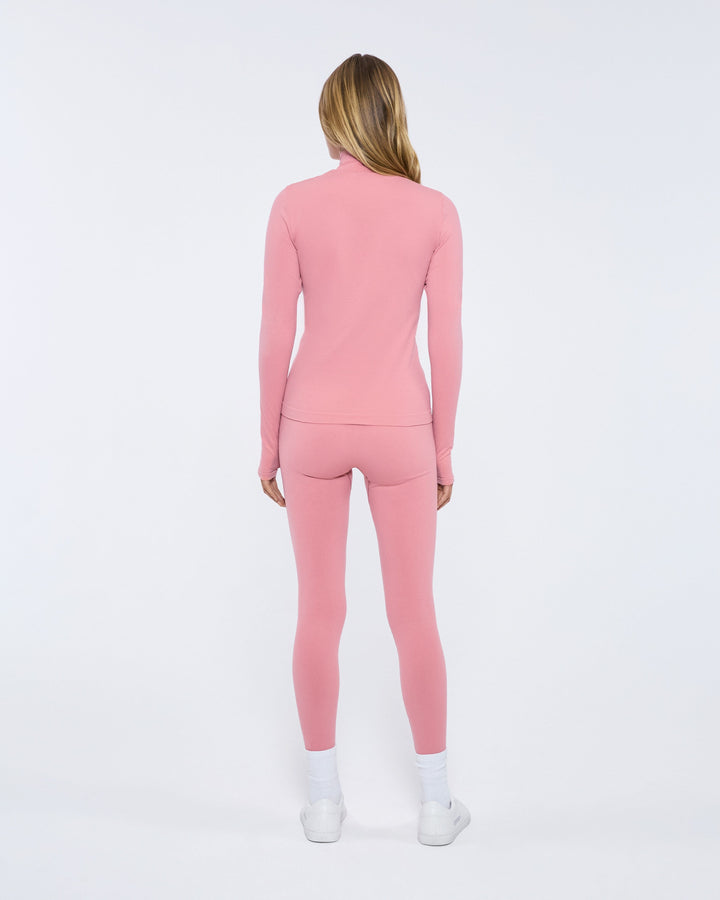 Womens 99% Bio-Based Compressive Leggings—Dewy Rose