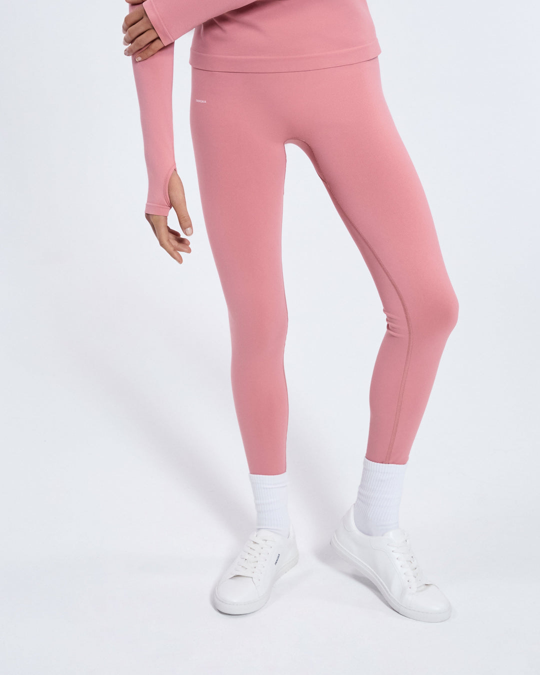Womens 99% Bio-Based Compressive Leggings—Dewy Rose