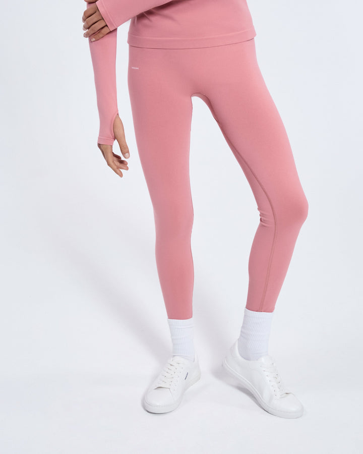 Womens 99% Bio-Based Compressive Leggings—Dewy Rose