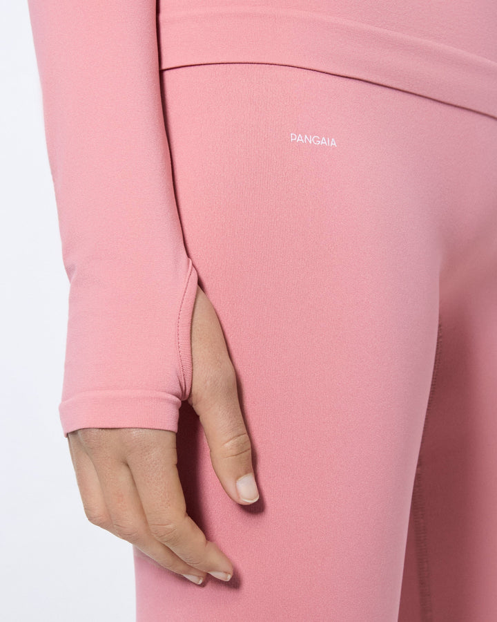 Womens 99% Bio-Based Compressive Leggings—Dewy Rose