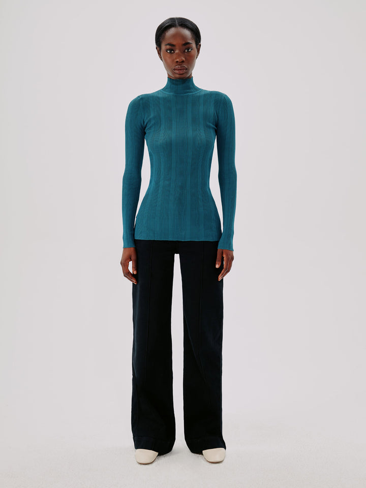 Variegated Rib Turtleneck