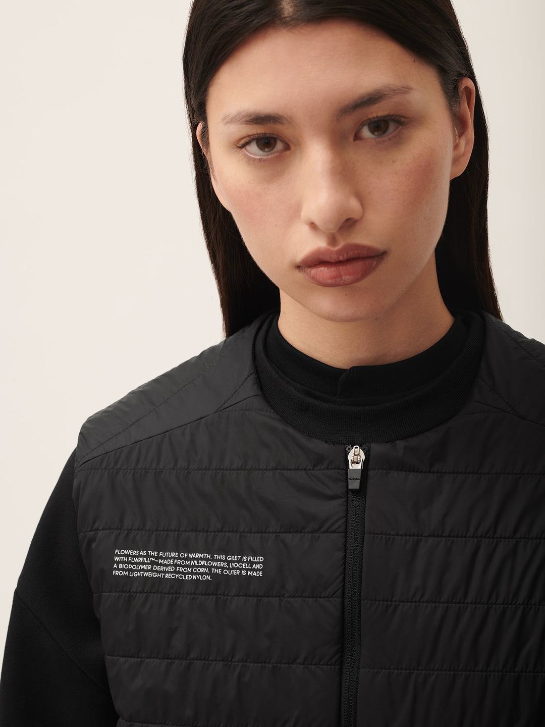 Womens Flower-Warmth Lite Gilet—Black