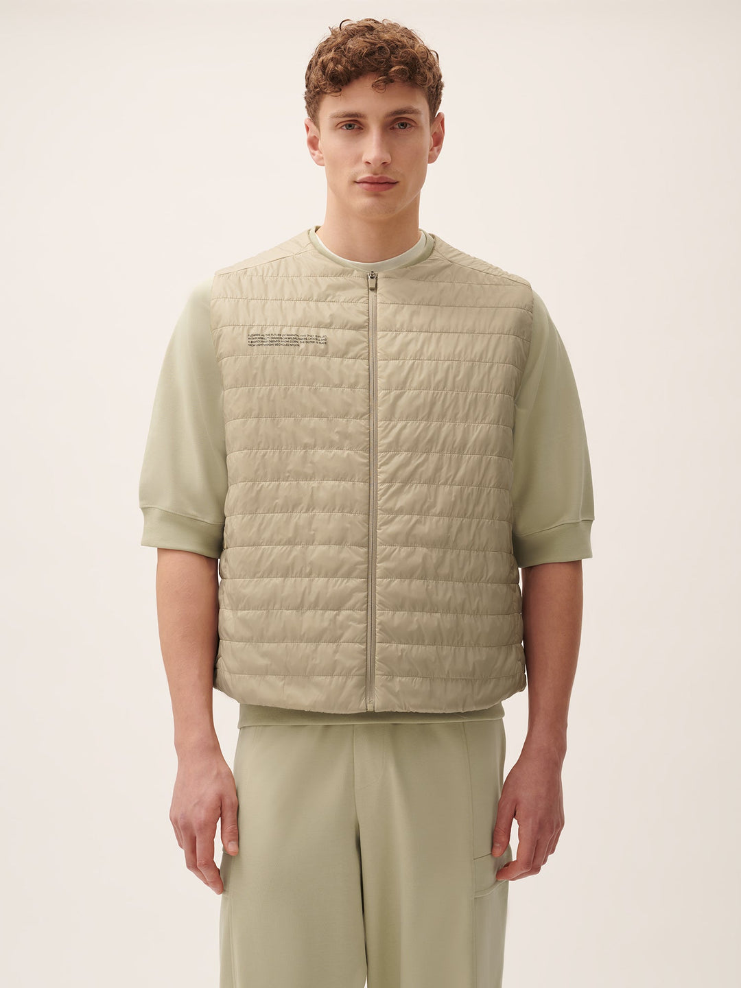 Mens Flower-Warmth Lite Gilet—Wheat Beige