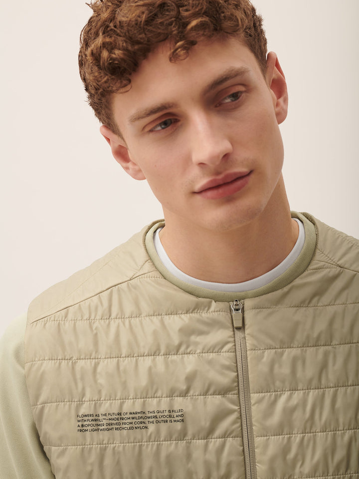 Mens Flower-Warmth Lite Gilet—Wheat Beige