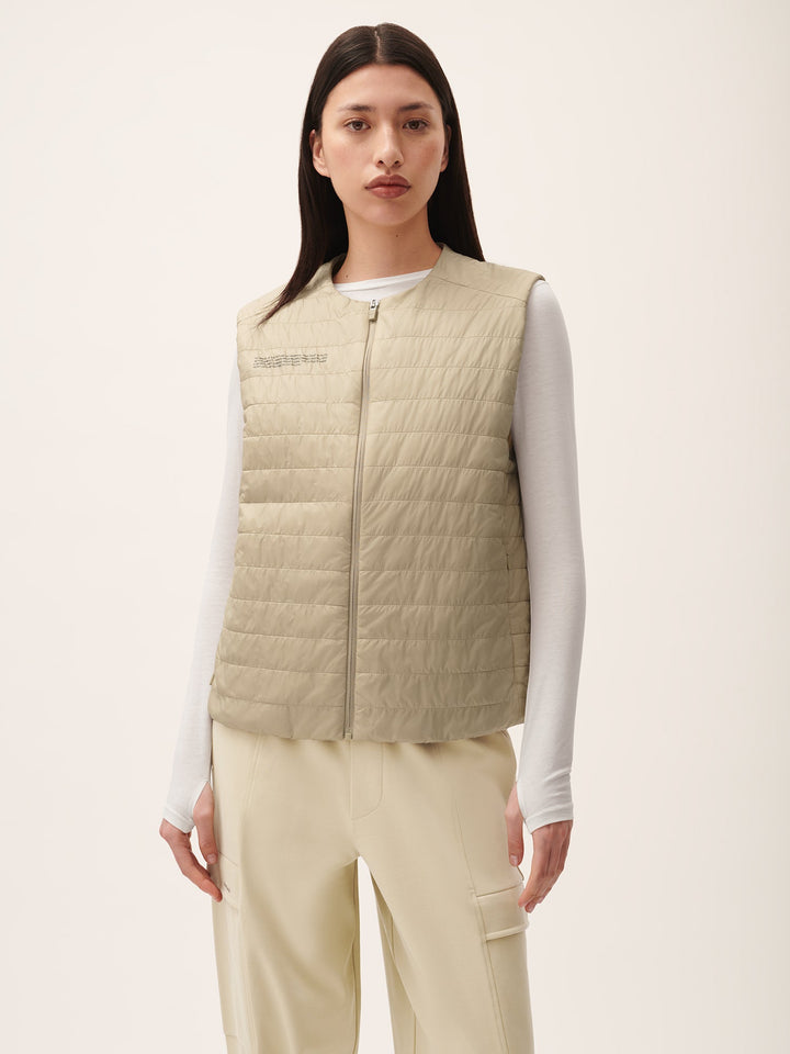 Womens Flower-Warmth Lite Gilet—Wheat Beige