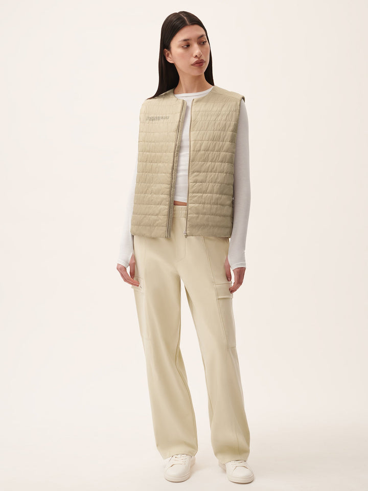 Womens Flower-Warmth Lite Gilet—Wheat Beige