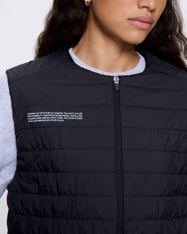 Womens Flower-Warmth Lite Gilet—Black