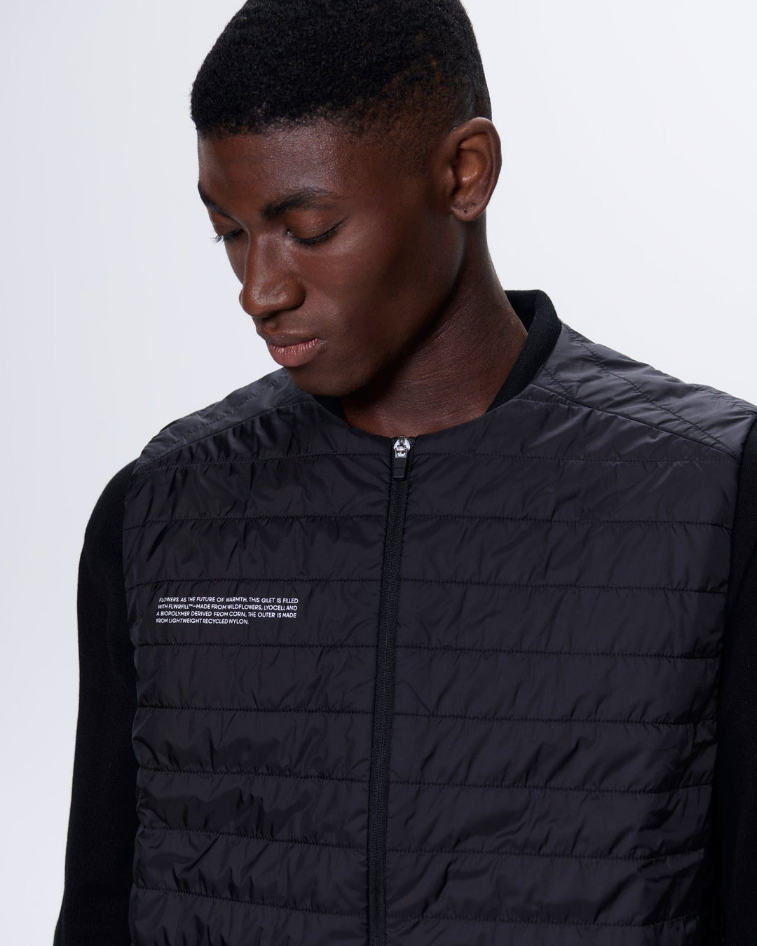 Mens Flower-Warmth Lite Gilet—Black