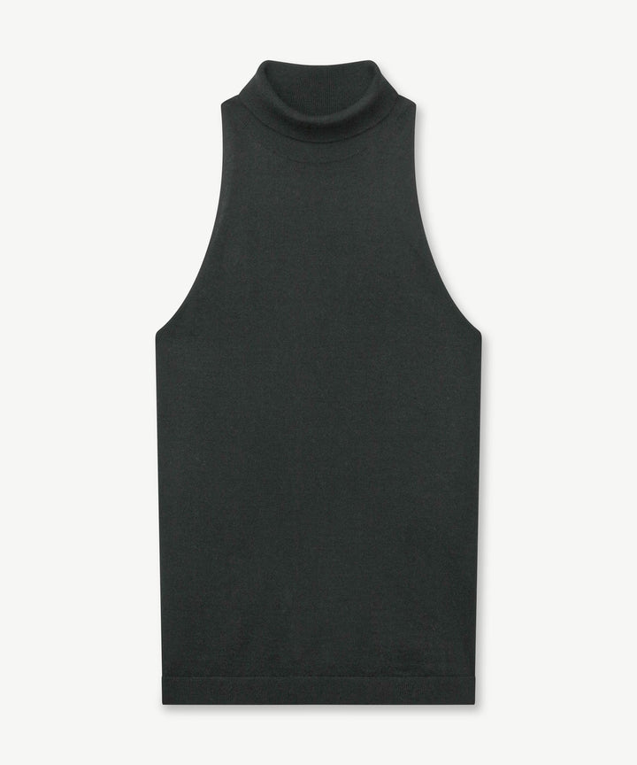 Super Fine Cashmere Sleeveless Turtleneck