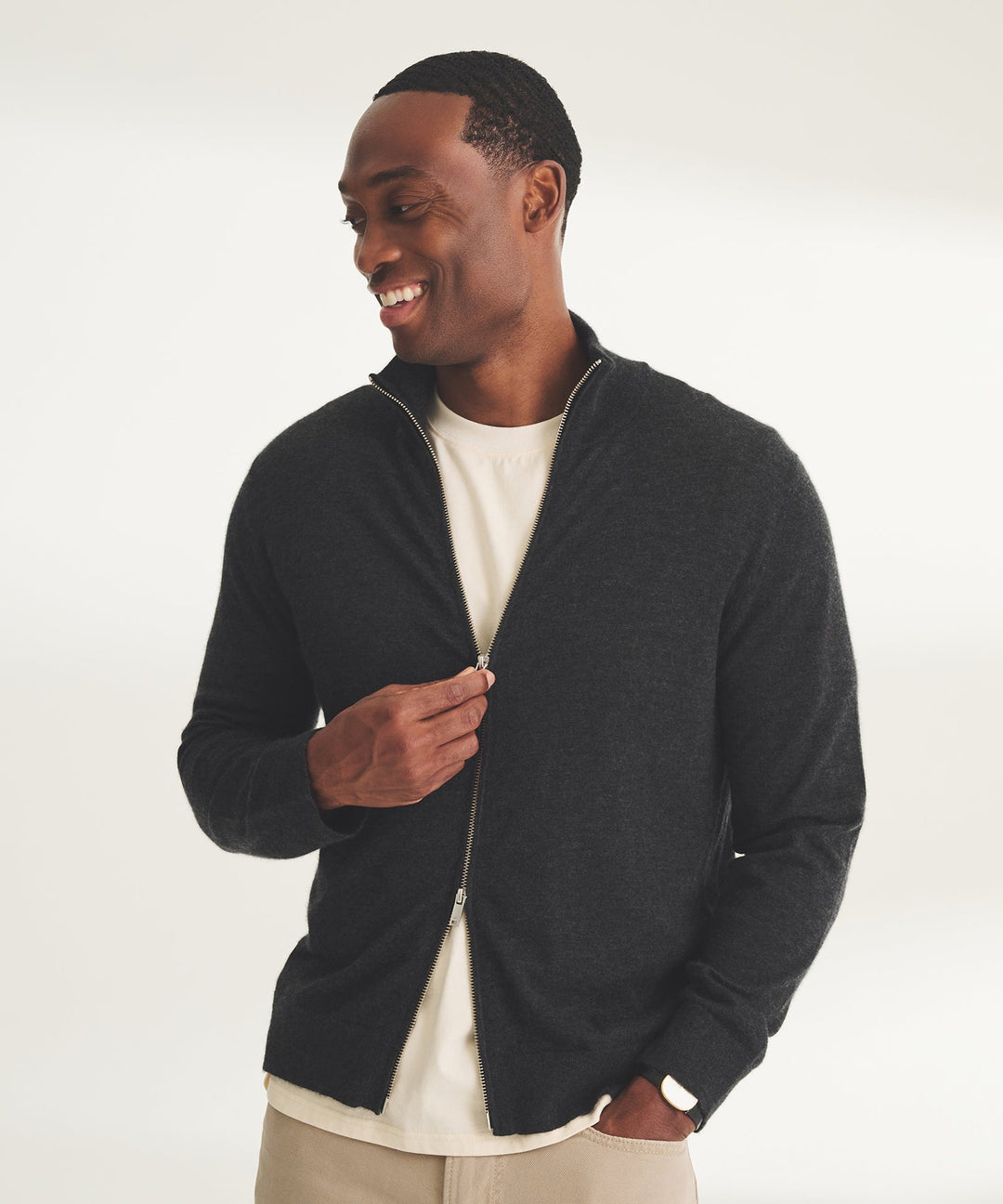 Super Fine Cashmere Zip Up