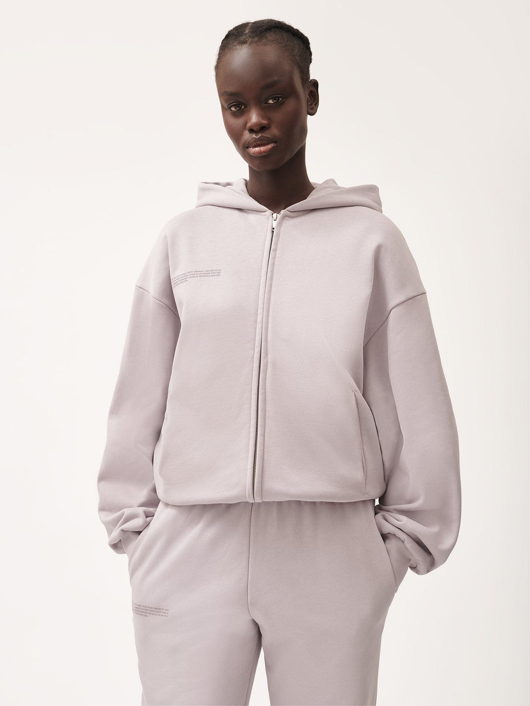 Womens Natural Dye Zipped Hoodie—daylight purple