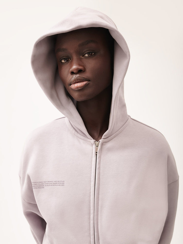 Womens Natural Dye Zipped Hoodie—daylight purple