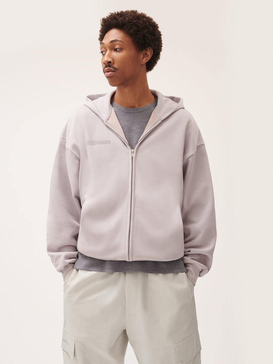 Mens Natural Dye Zipped Hoodie—daylight purple