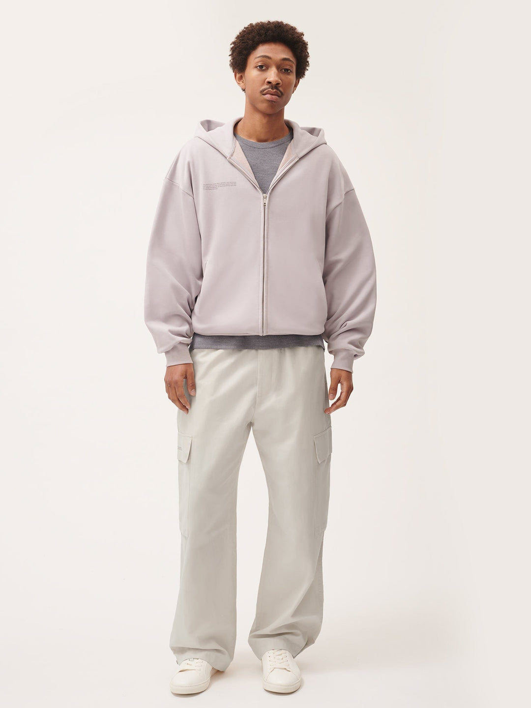 Mens Natural Dye Zipped Hoodie—daylight purple