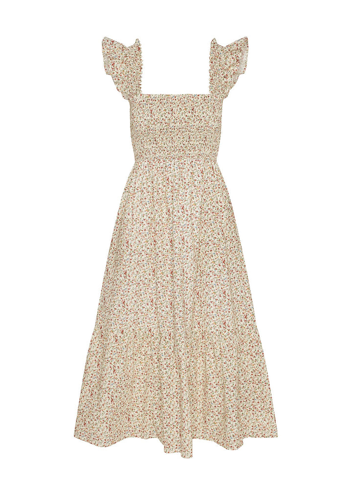 The Flounce Smocked Midi Dress