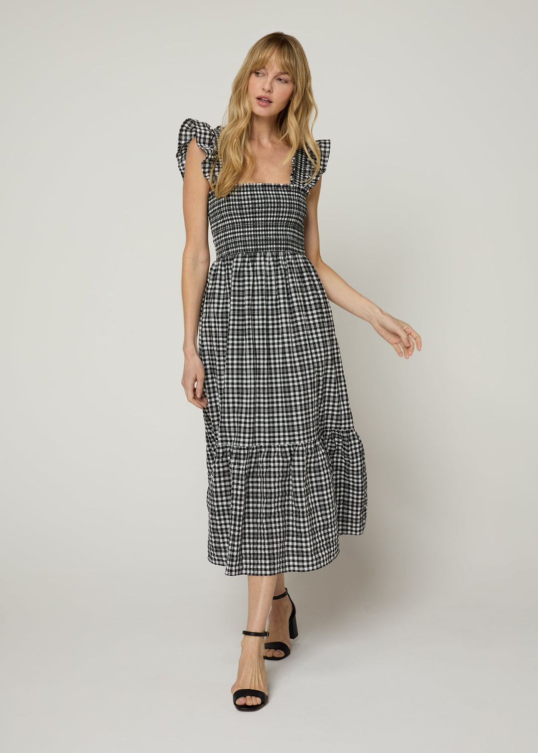 The Flounce Smocked Midi Dress