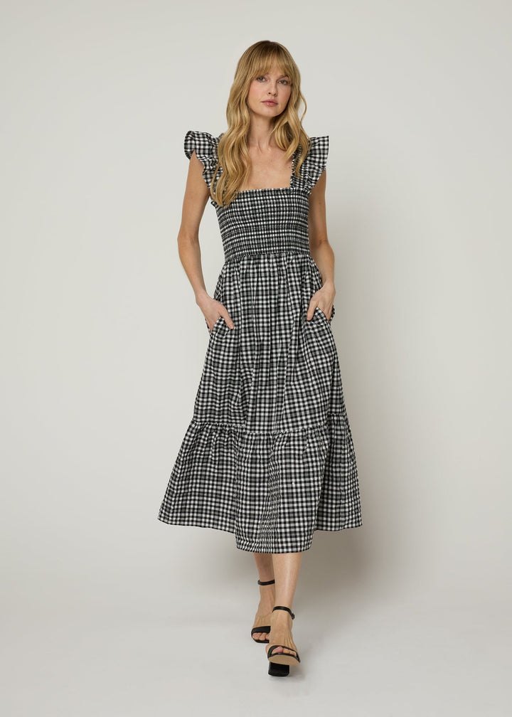 The Flounce Smocked Midi Dress