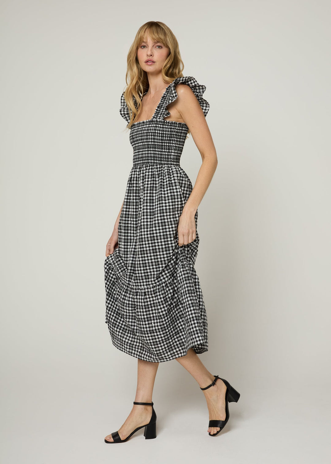 The Flounce Smocked Midi Dress