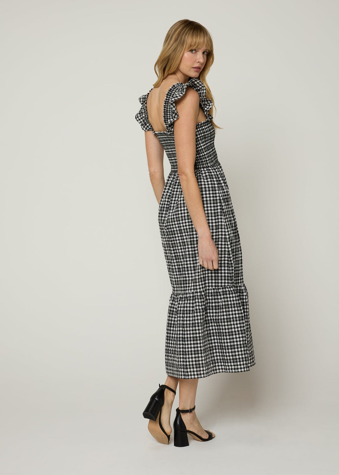 The Flounce Smocked Midi Dress