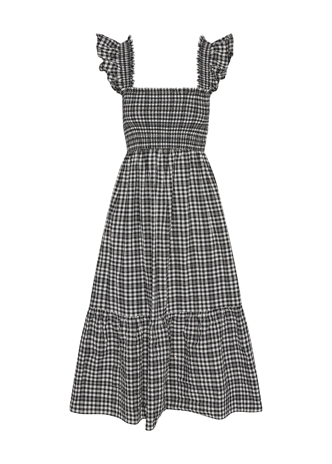 The Flounce Smocked Midi Dress