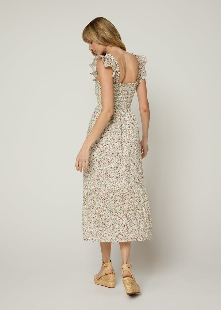 The Flounce Smocked Midi Dress