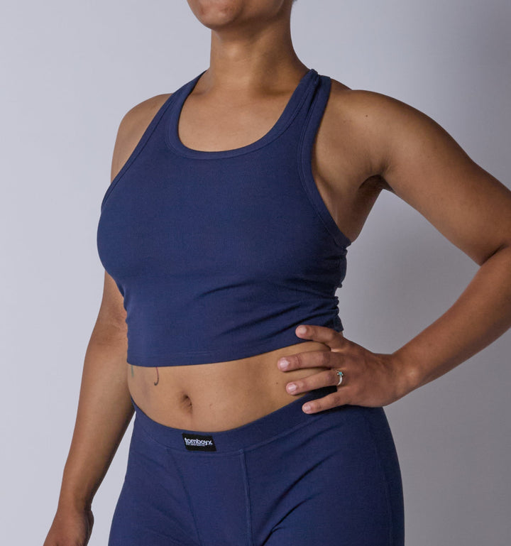 Bamboo Rib Bra Top - Future Dusk