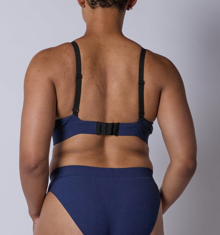 Bamboo Rib Plunge Bra - Future Dusk