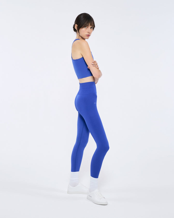 Womens 99% Bio-Based Compressive Leggings—Gaia Blue